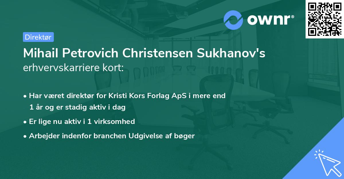 Mihail Petrovich Christensen Sukhanov's erhvervskarriere kort