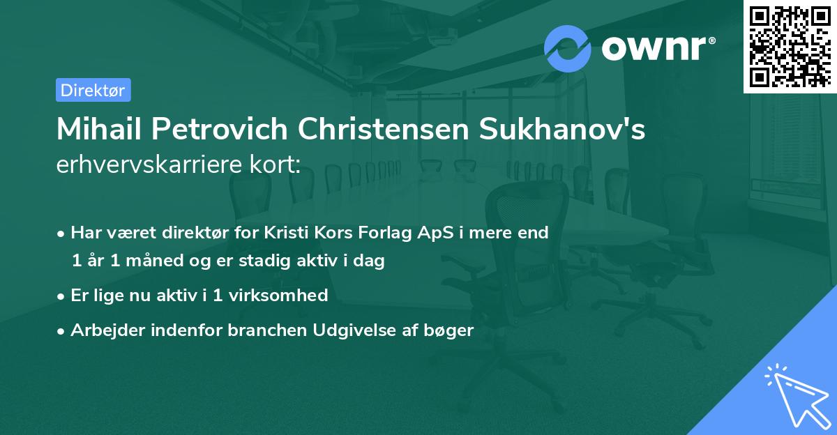 Mihail Petrovich Christensen Sukhanov's erhvervskarriere kort