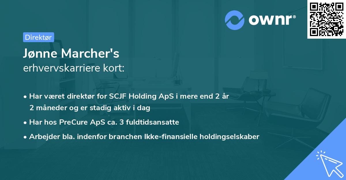 Jønne Marcher's erhvervskarriere kort
