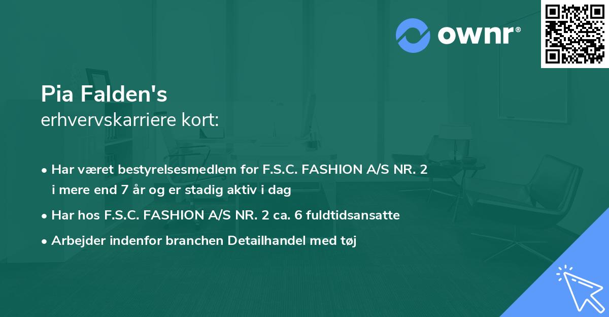Pia Falden's erhvervskarriere kort