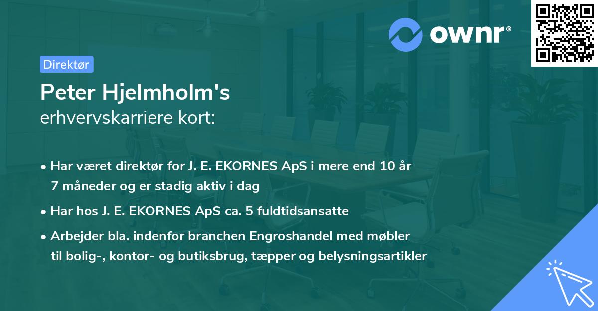 Peter Hjelmholm's erhvervskarriere kort