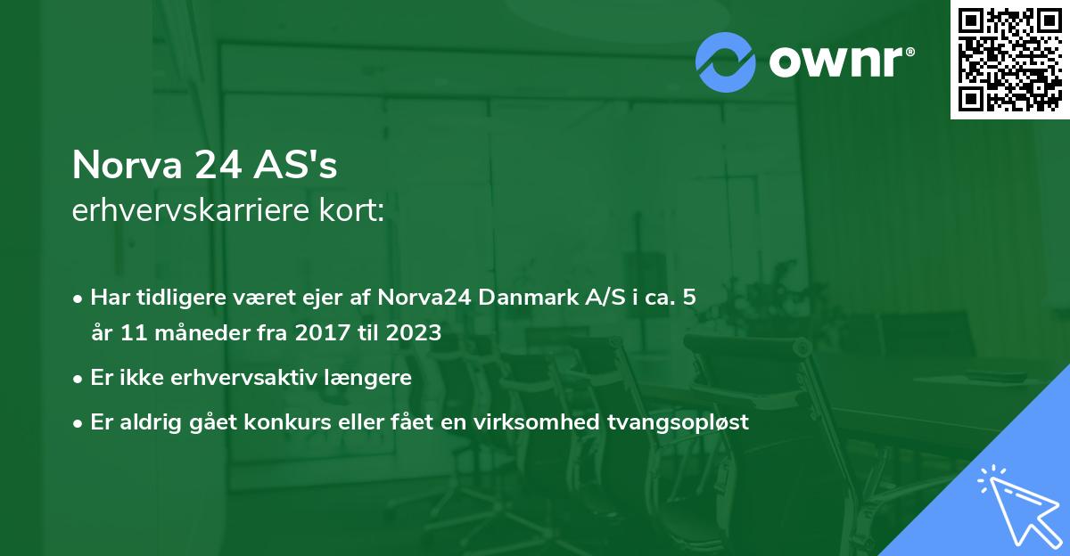 Norva 24 AS's erhvervskarriere kort