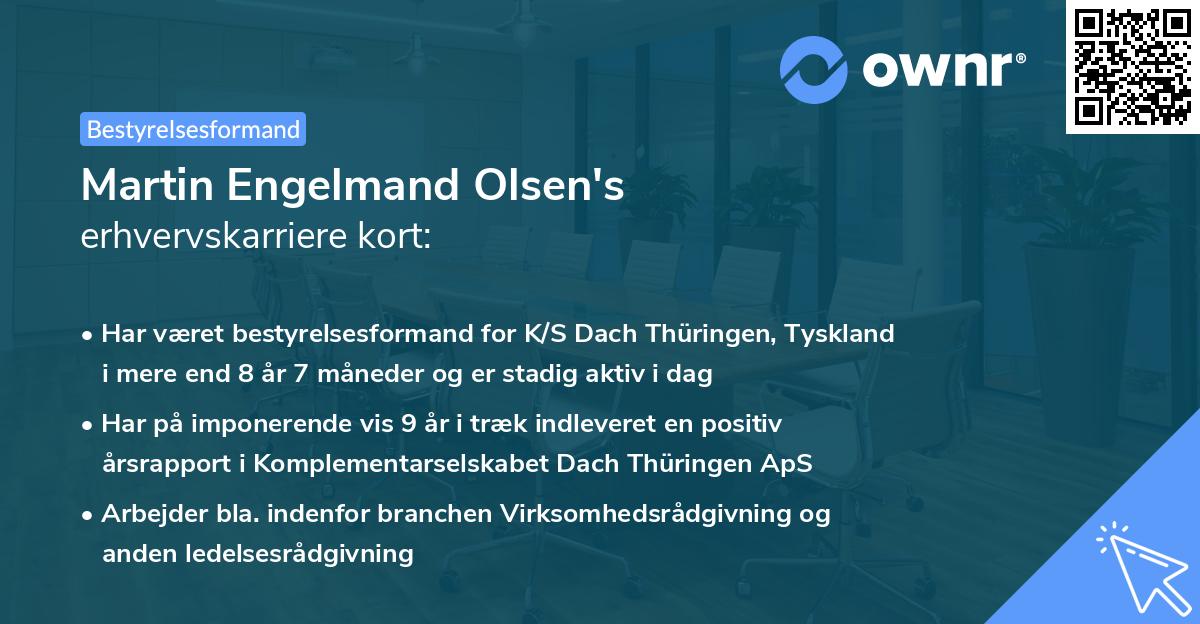 Martin Engelmand Olsen's erhvervskarriere kort