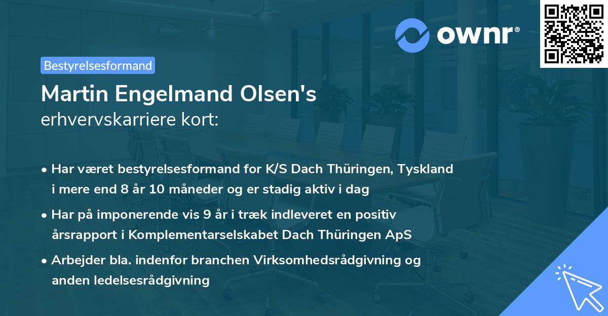Martin Engelmand Olsen's erhvervskarriere kort