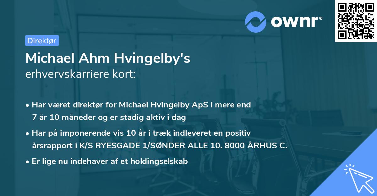 Michael Ahm Hvingelby's erhvervskarriere kort