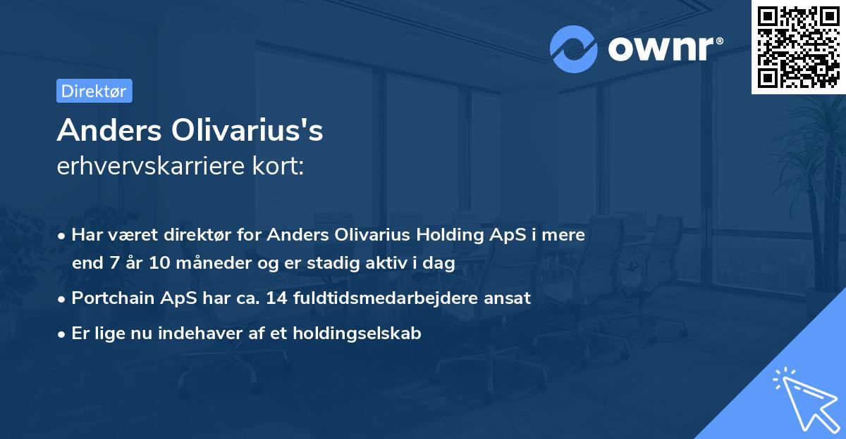 Anders Olivarius's erhvervskarriere kort