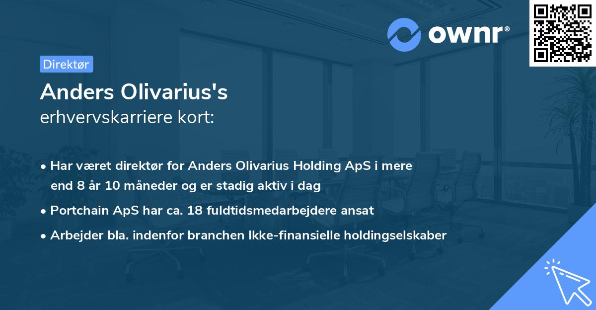 Anders Olivarius's erhvervskarriere kort