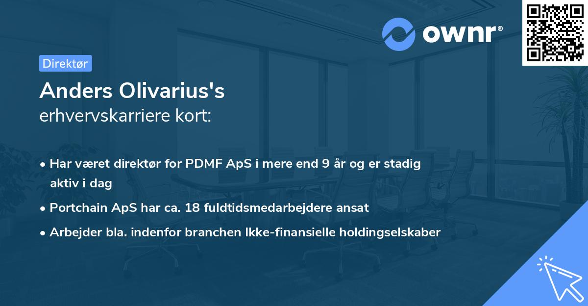 Anders Olivarius's erhvervskarriere kort