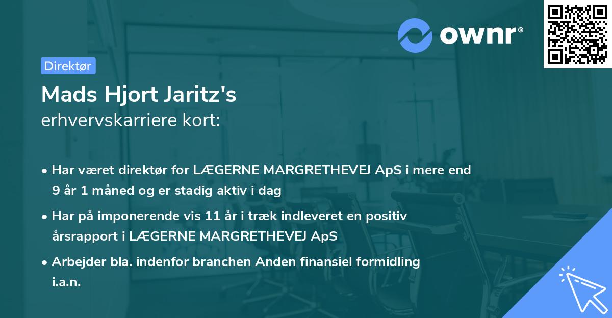 Mads Hjort Jaritz's erhvervskarriere kort