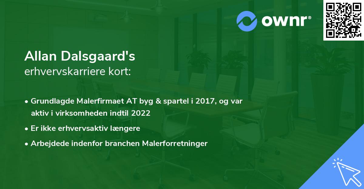 Allan Dalsgaard's erhvervskarriere kort