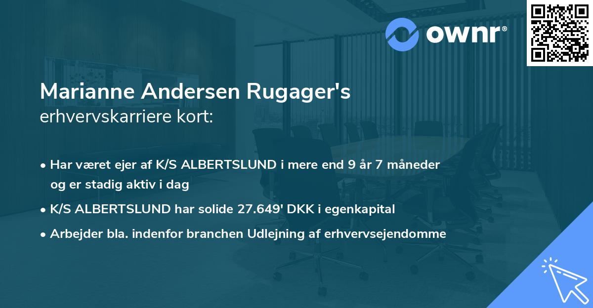 Marianne Andersen Rugager's erhvervskarriere kort