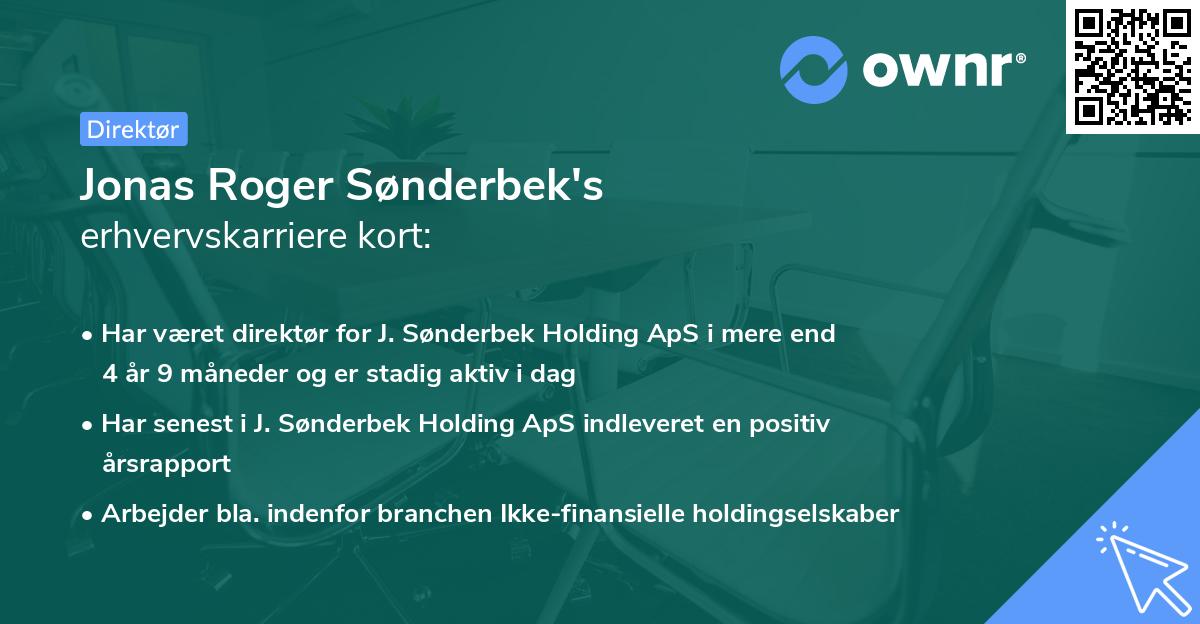 Jonas Roger Sønderbek's erhvervskarriere kort
