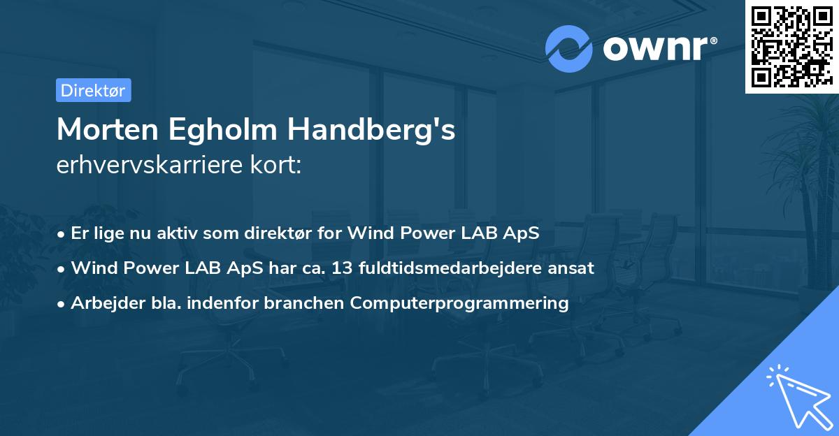 Morten Egholm Handberg's erhvervskarriere kort