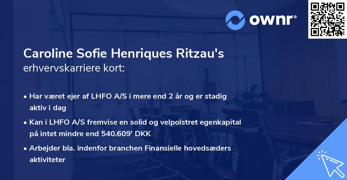 Caroline Sofie Henriques Ritzau's erhvervskarriere kort