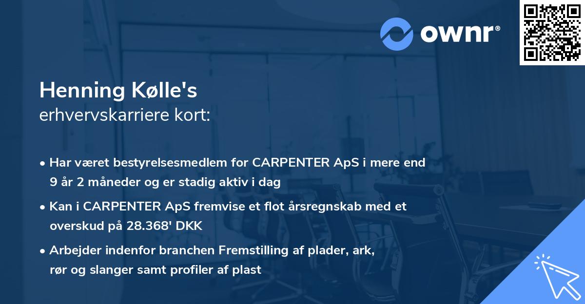 Henning Kølle's erhvervskarriere kort