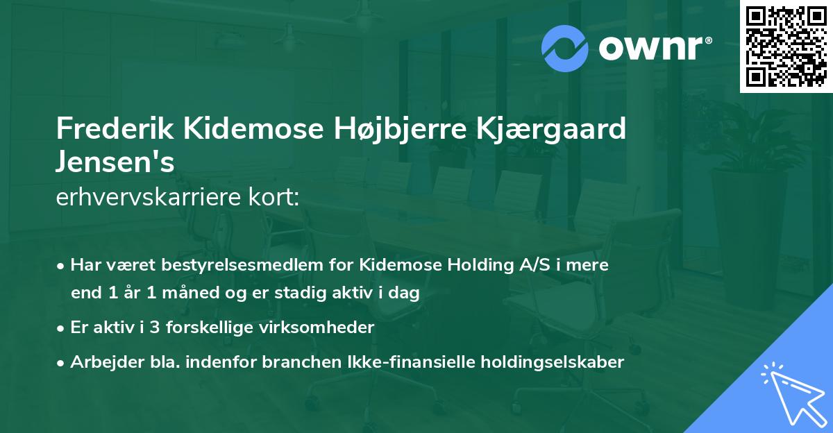 Frederik Kidemose Højbjerre Kjærgaard Jensen's erhvervskarriere kort