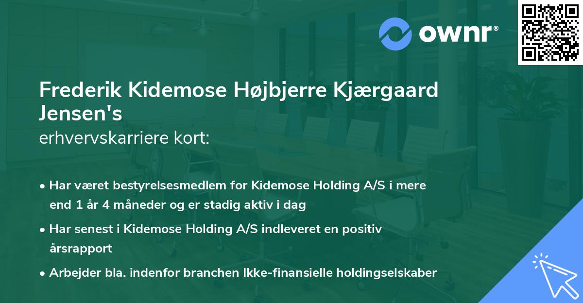 Frederik Kidemose Højbjerre Kjærgaard Jensen's erhvervskarriere kort