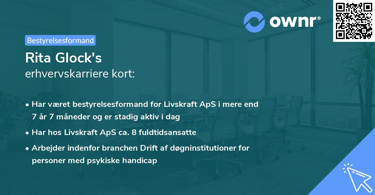 Rita Glock's erhvervskarriere kort