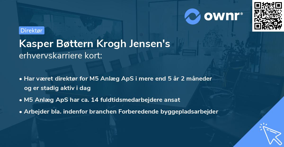 Kasper Bøttern Krogh Jensen's erhvervskarriere kort