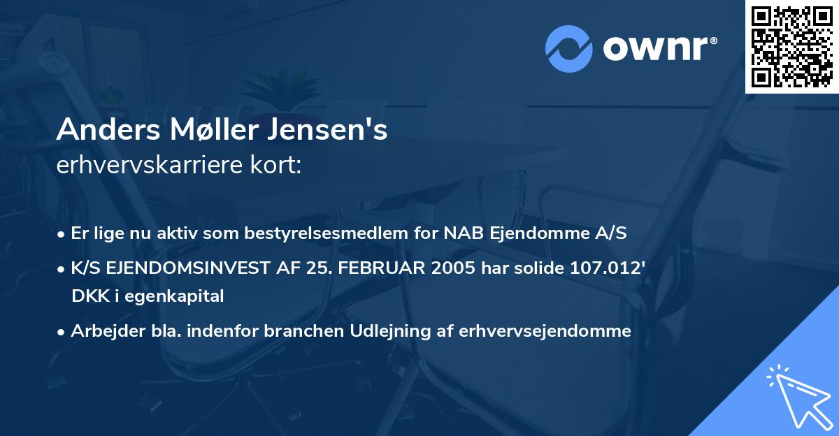 Anders Møller Jensen's erhvervskarriere kort