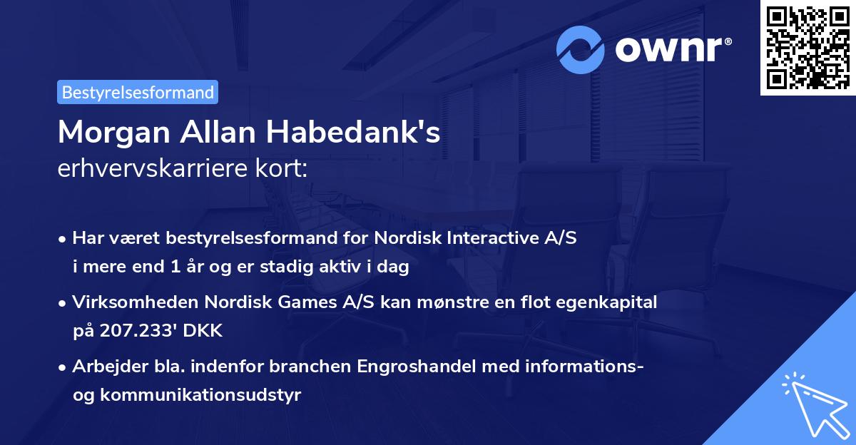 Morgan Allan Habedank's erhvervskarriere kort
