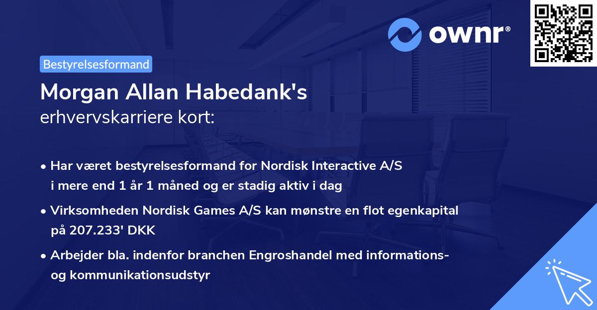Morgan Allan Habedank's erhvervskarriere kort