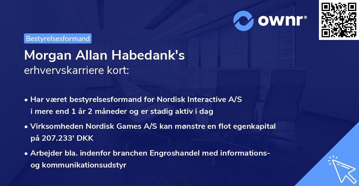 Morgan Allan Habedank's erhvervskarriere kort