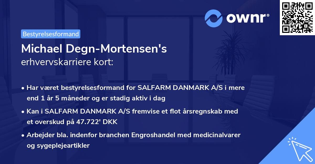 Michael Degn-Mortensen's erhvervskarriere kort