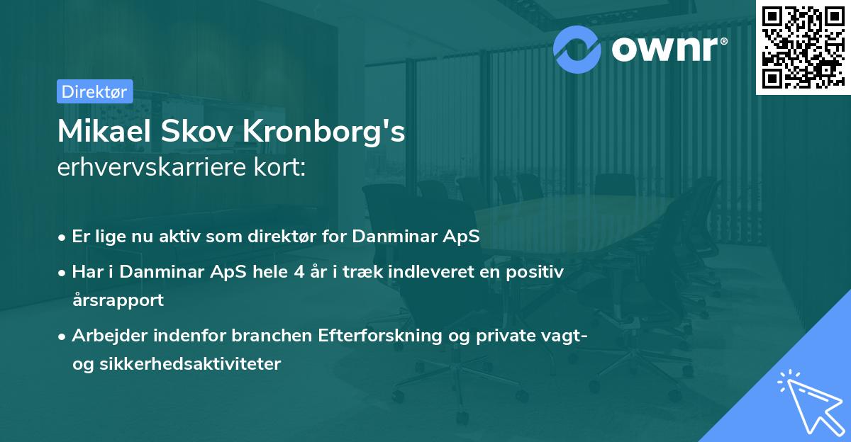 Mikael Skov Kronborg's erhvervskarriere kort
