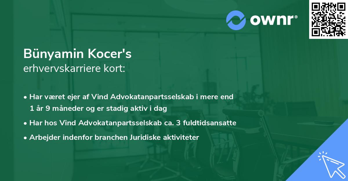 Bünyamin Kocer's erhvervskarriere kort