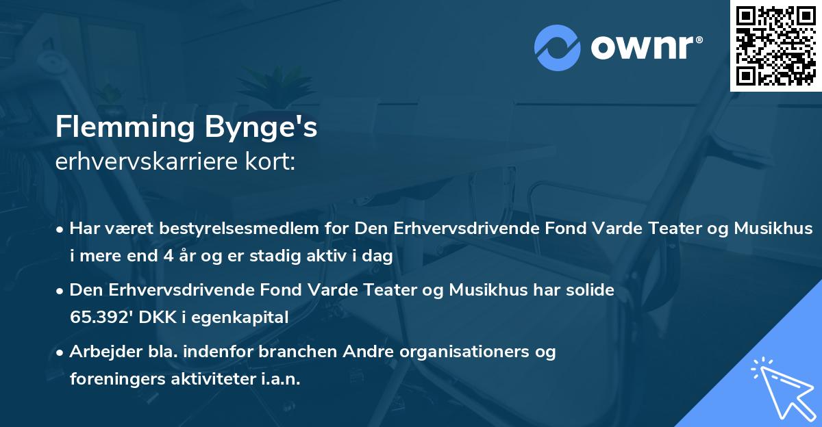 Flemming Bynge's erhvervskarriere kort