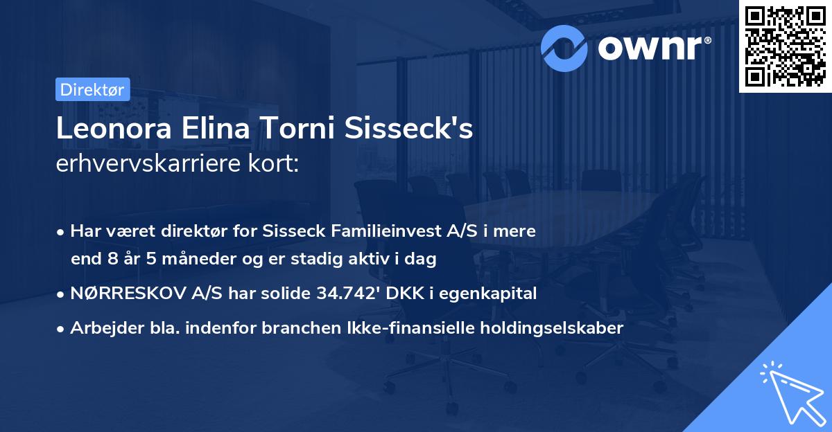 Leonora Elina Torni Sisseck's erhvervskarriere kort