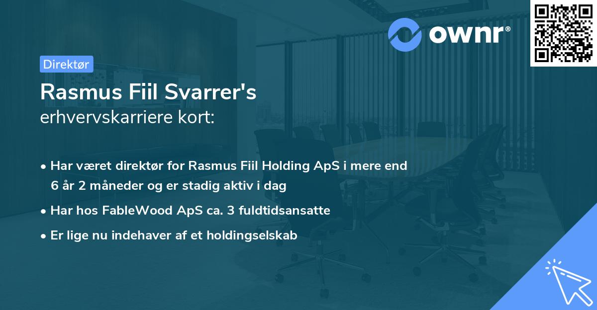 Rasmus Fiil Svarrer's erhvervskarriere kort