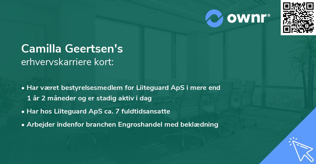 Camilla Geertsen's erhvervskarriere kort