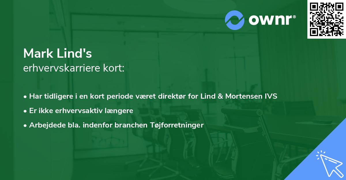 Mark Lind's erhvervskarriere kort