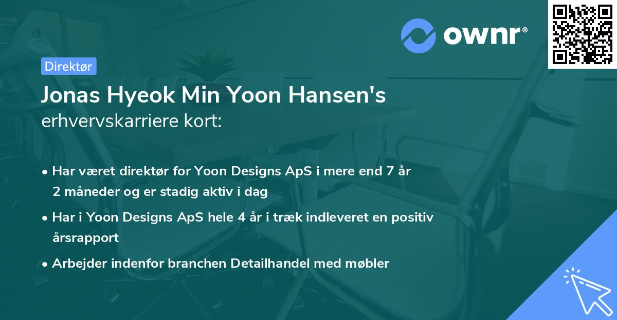 Jonas Hyeok Min Yoon Hansen's erhvervskarriere kort