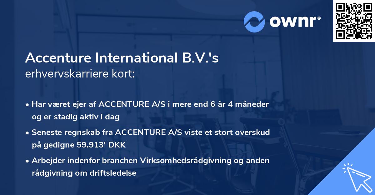 Accenture International B.V.'s erhvervskarriere kort