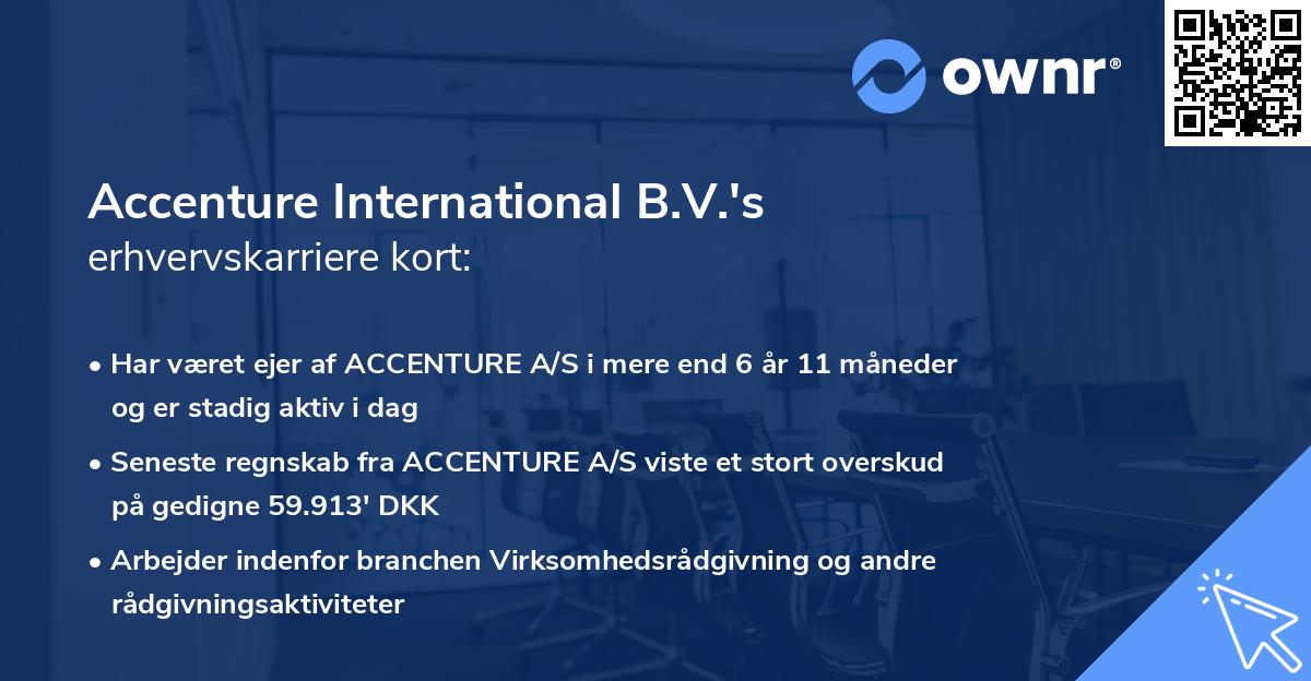 Accenture International B.V.'s erhvervskarriere kort