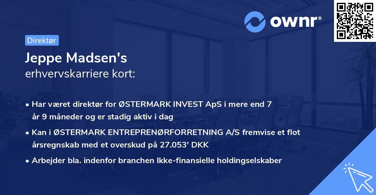 Jeppe Madsen's erhvervskarriere kort