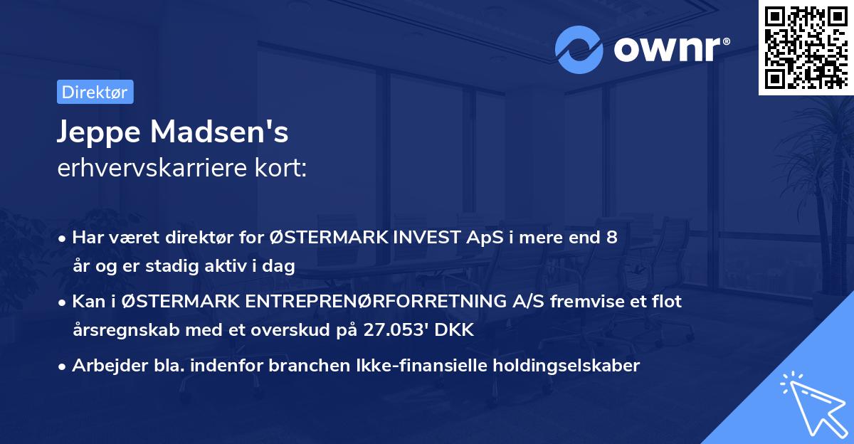 Jeppe Madsen's erhvervskarriere kort
