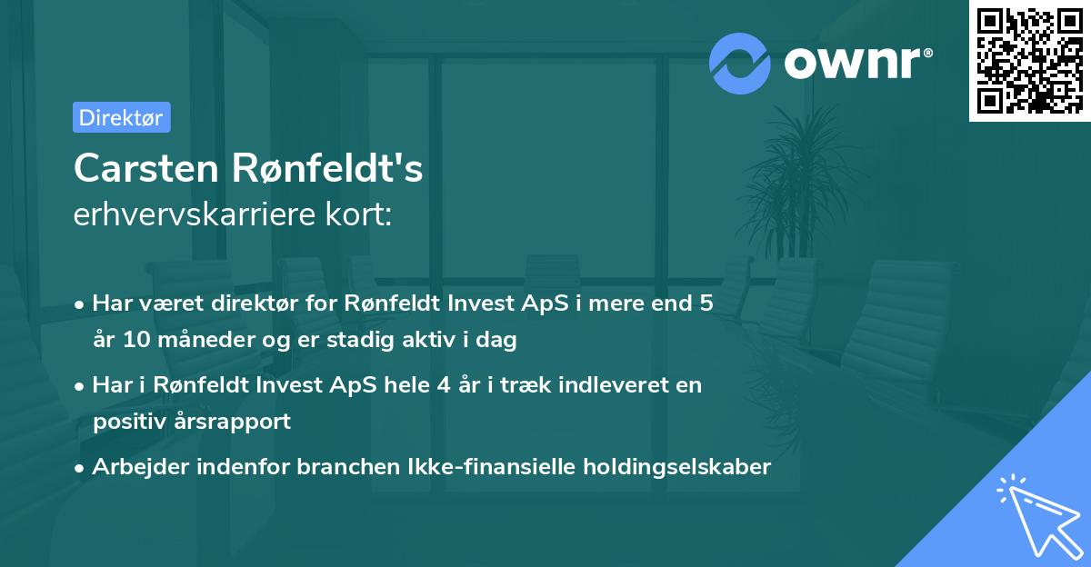 Carsten Rønfeldt's erhvervskarriere kort