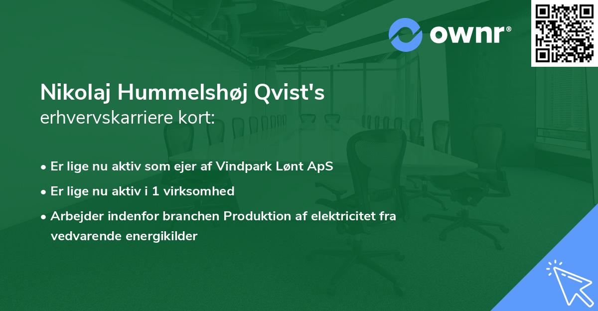 Nikolaj Hummelshøj Qvist's erhvervskarriere kort