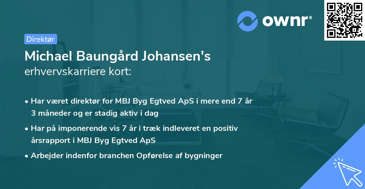 Michael Baungård Johansen's erhvervskarriere kort