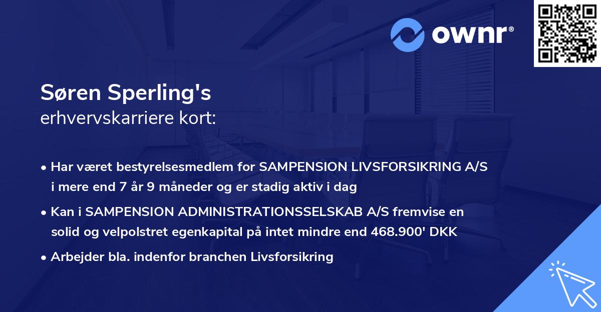 Søren Sperling's erhvervskarriere kort