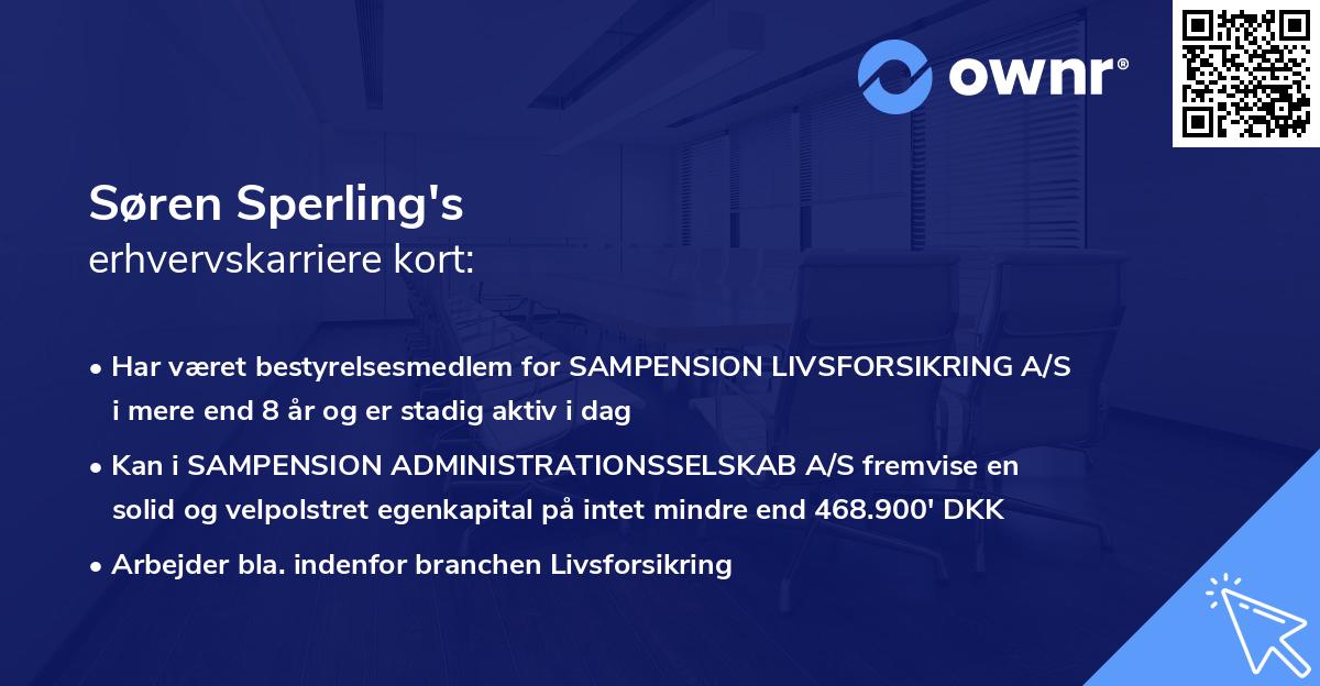 Søren Sperling's erhvervskarriere kort