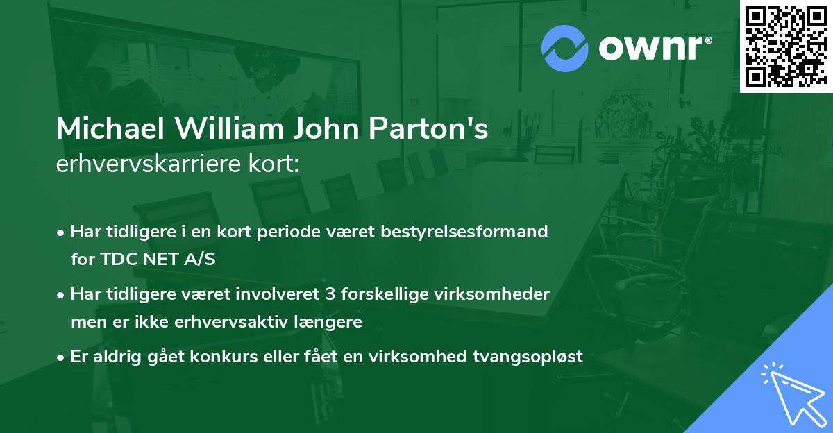 Michael William John Parton's erhvervskarriere kort