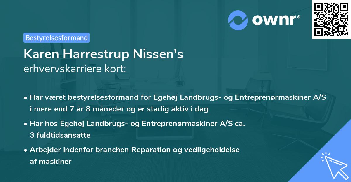Karen Harrestrup Nissen's erhvervskarriere kort