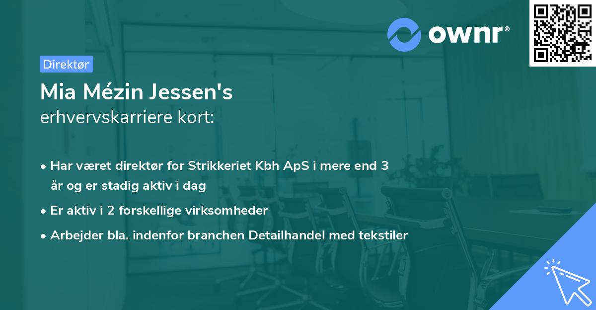 Mia Mézin Jessen's erhvervskarriere kort