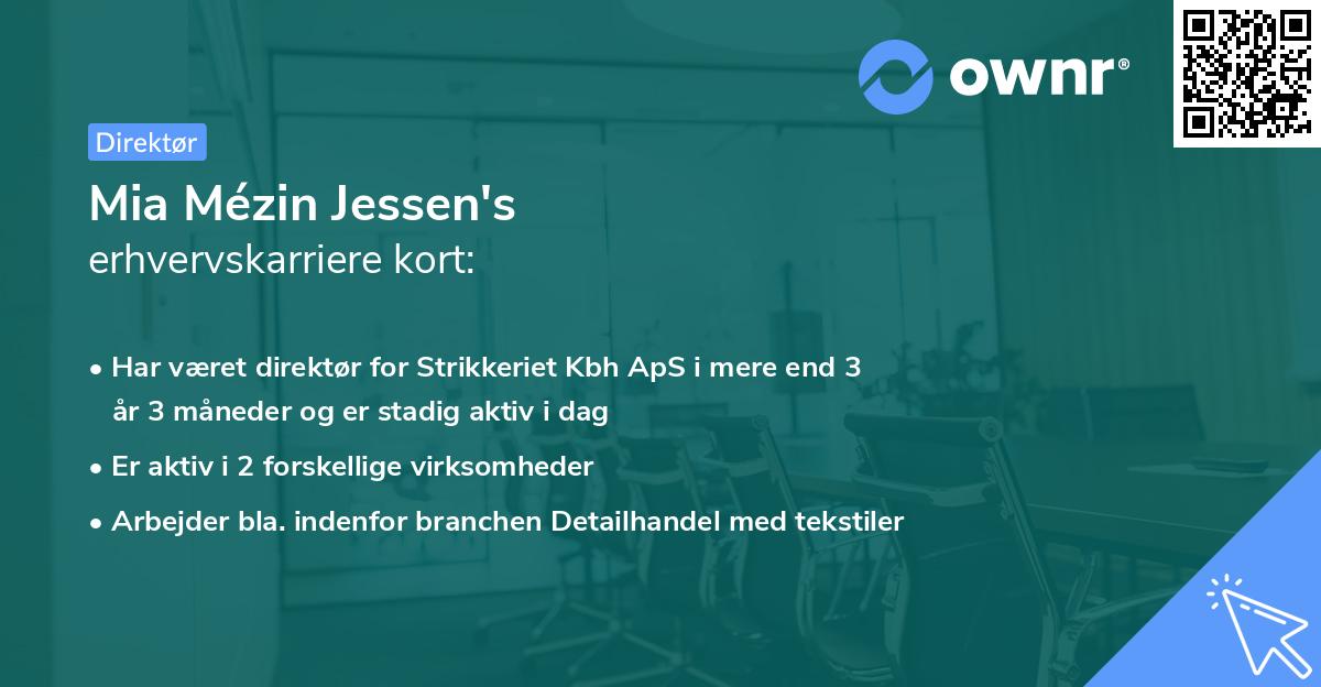 Mia Mézin Jessen's erhvervskarriere kort