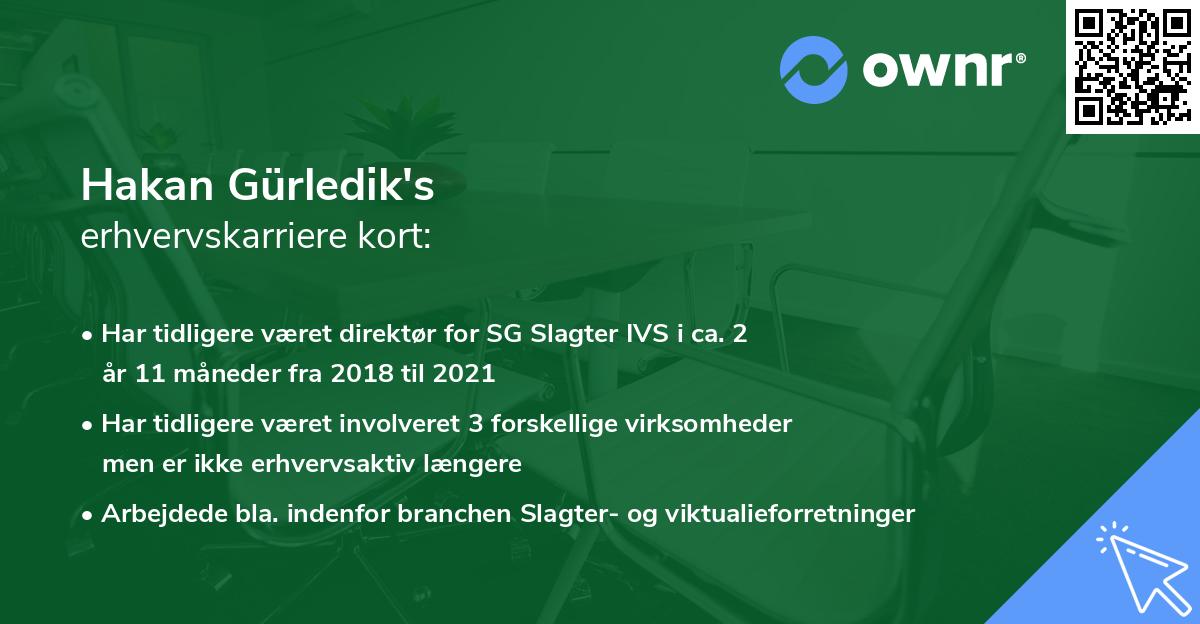Hakan Gürledik's erhvervskarriere kort
